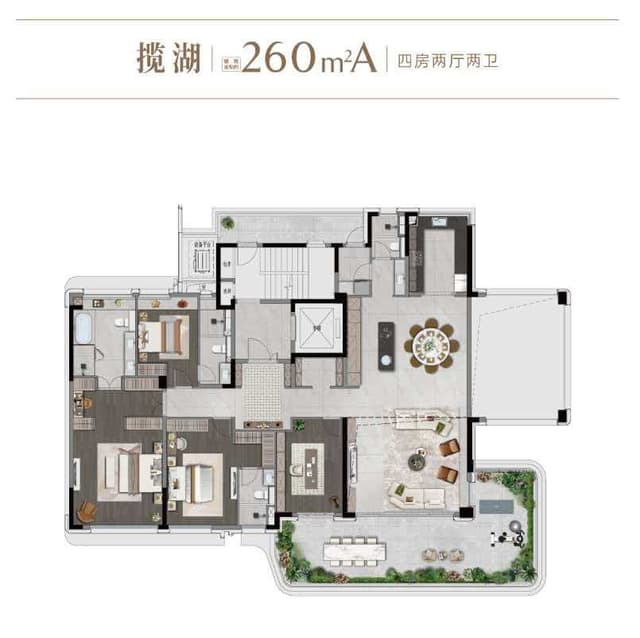 4室2厅2卫户型图