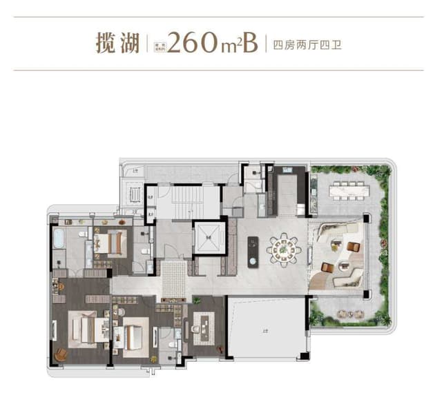 4室2厅2卫户型图