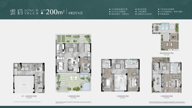 4室2厅4卫户型图