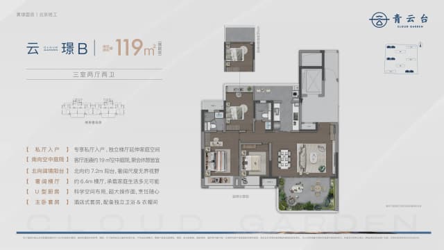 3室2厅2卫户型图
