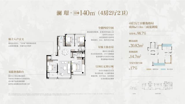 4室2厅2卫户型图