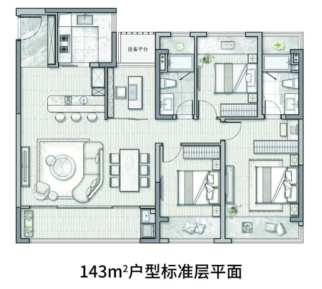 4室2厅2卫户型图