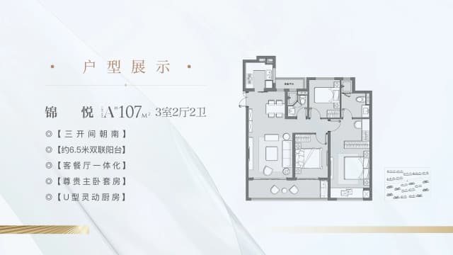 3室2厅2卫户型图