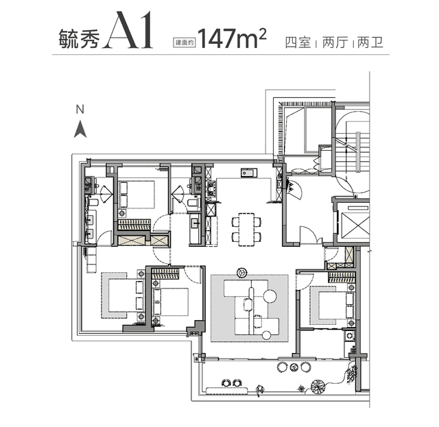 4室2厅2卫户型图
