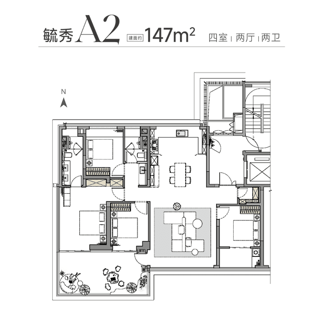 4室2厅2卫户型图