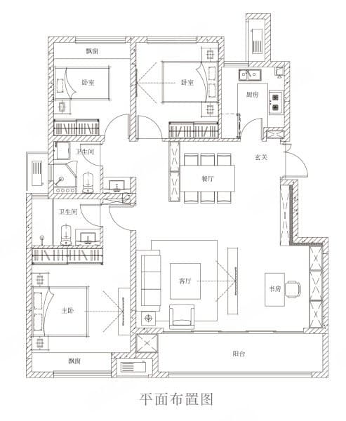 3室2厅2卫户型图