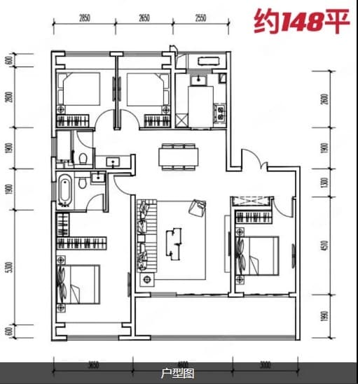 4室2厅2卫户型图