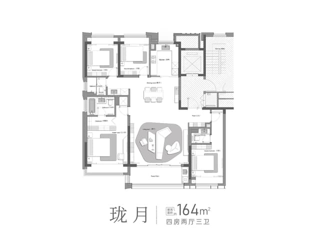 4室2厅3卫户型图