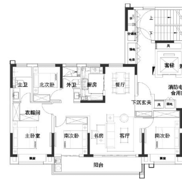4室2厅2卫户型图