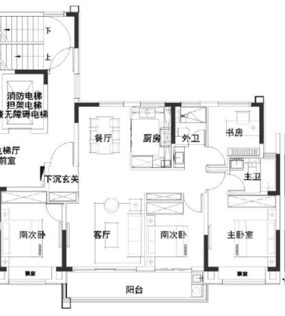 4室2厅2卫户型图
