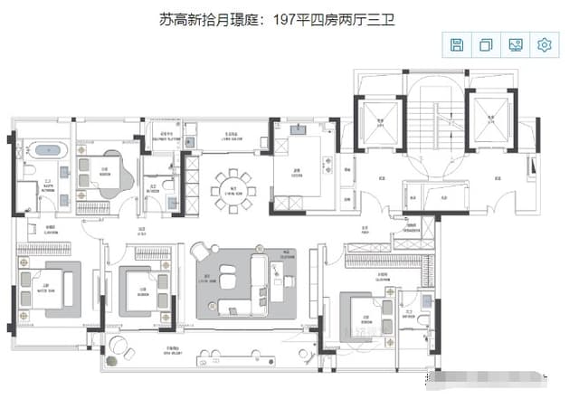4室2厅3卫户型图