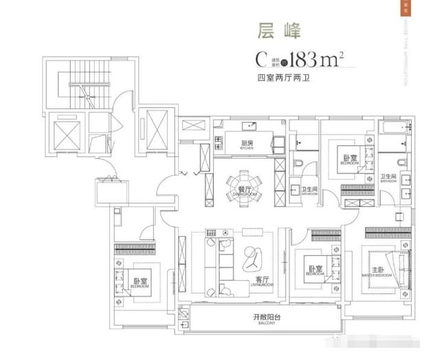 4室2厅2卫户型图