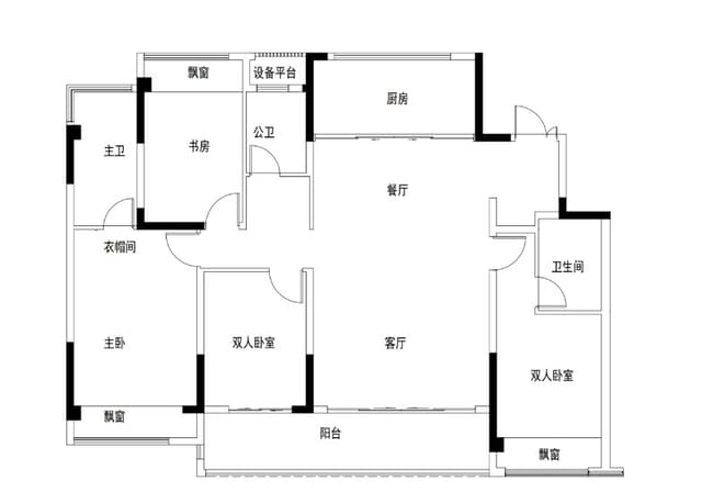 4室2厅3卫户型图