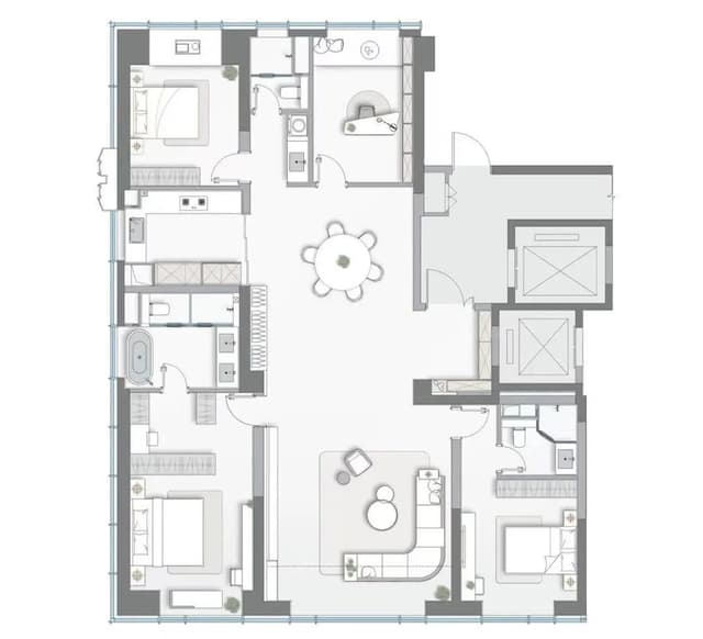 4室2厅3卫户型图