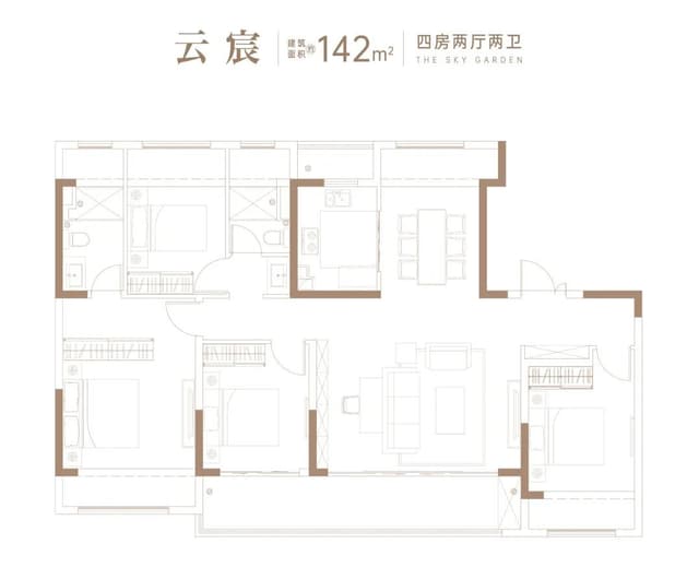 4室2厅2卫户型图