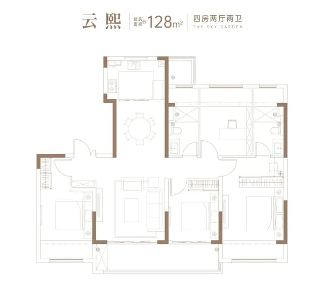 4室2厅2卫户型图