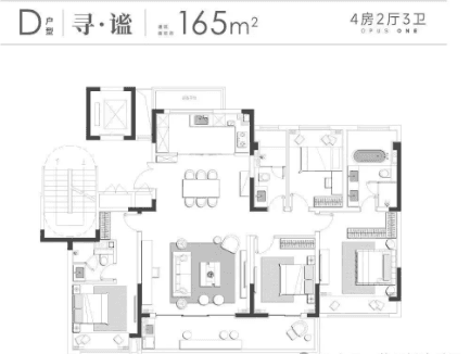 4室2厅3卫户型图