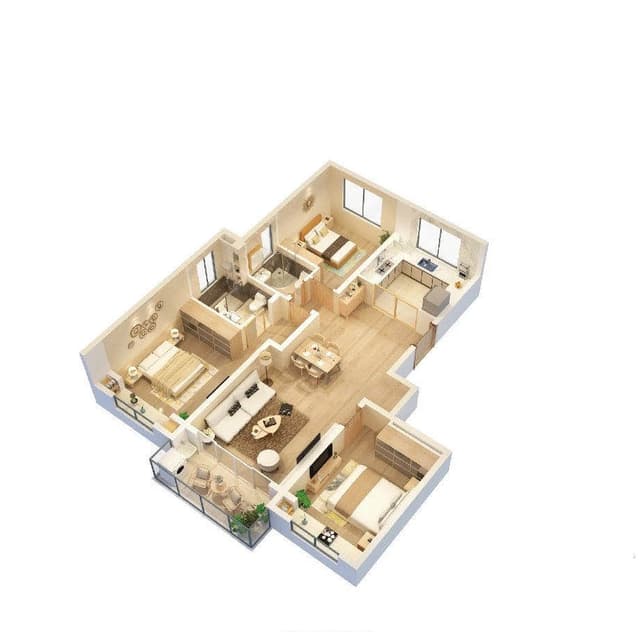 3室2厅2卫户型图